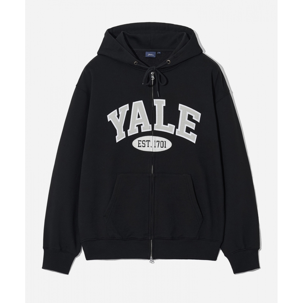 エール (24SS) 2トーンアーチフーディージップアップブラック