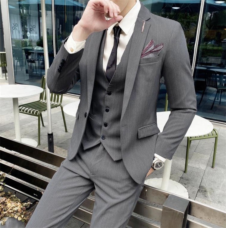 大人気 ビジネス カジュアル フォーマルウェア 花婿付け添人 結婚 スーツ メンズ 3点セット