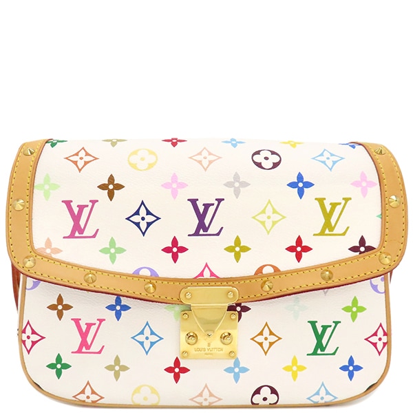 ルイヴィトン LOUIS VUITTON ショルダーバッグ ソローニュ モノグラムマルチカラーキャンバス ブラン ゴールド金具 白 斜め掛け M92661 【保存袋】【中古】