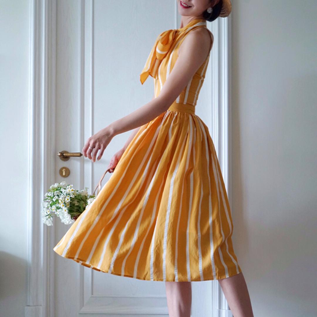 ストライプクラシカルワンピース ワンピース ドレス ドレス 二次会 結婚式 大人 上品 入園式 卒業式 入学式 OL レディース ロング丈 春 夏 7,898円