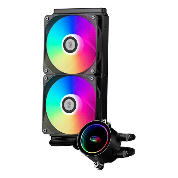 オールインワン水冷クーラー 120mmファンx2搭載/ブラック DA240-ARGB-BK