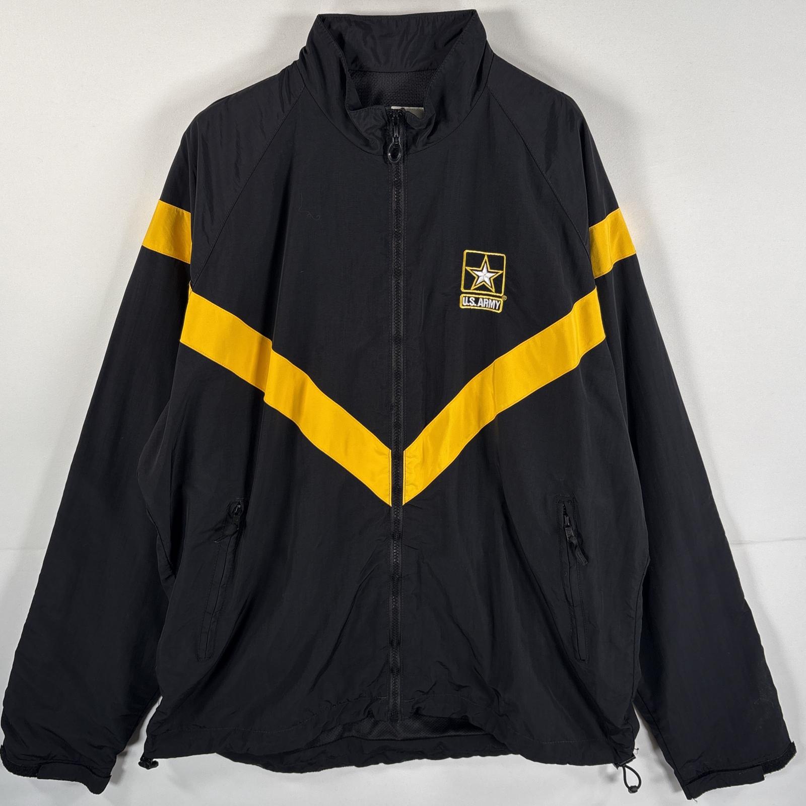 古着 ミリタリー ミリタリージャケット APFU U.S.ARMY 裏地メッシュ トレーニングジャケット ワンポイントロゴ LARGE LONG ブラック メンズ 8,415円