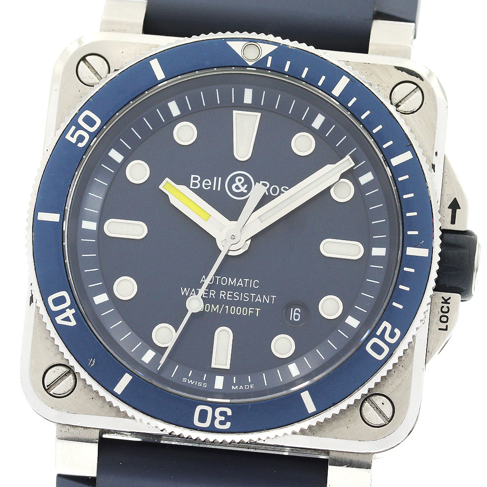 ベル＆ロス Bell＆Ross BR0392-D-BU-ST/SRB BR03-92 ダイバーブルー デイト 自動巻き メンズ _891974【中古】 135,800円