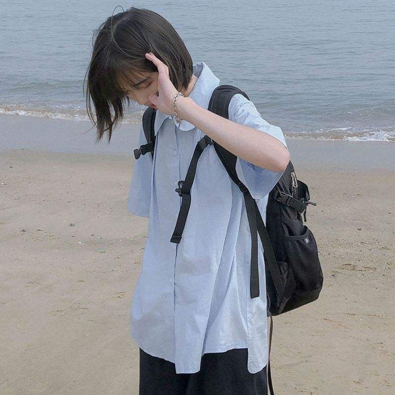半袖シャツ レディース 学生 ゆったり ピーターパンカラー JK ブラウス1084