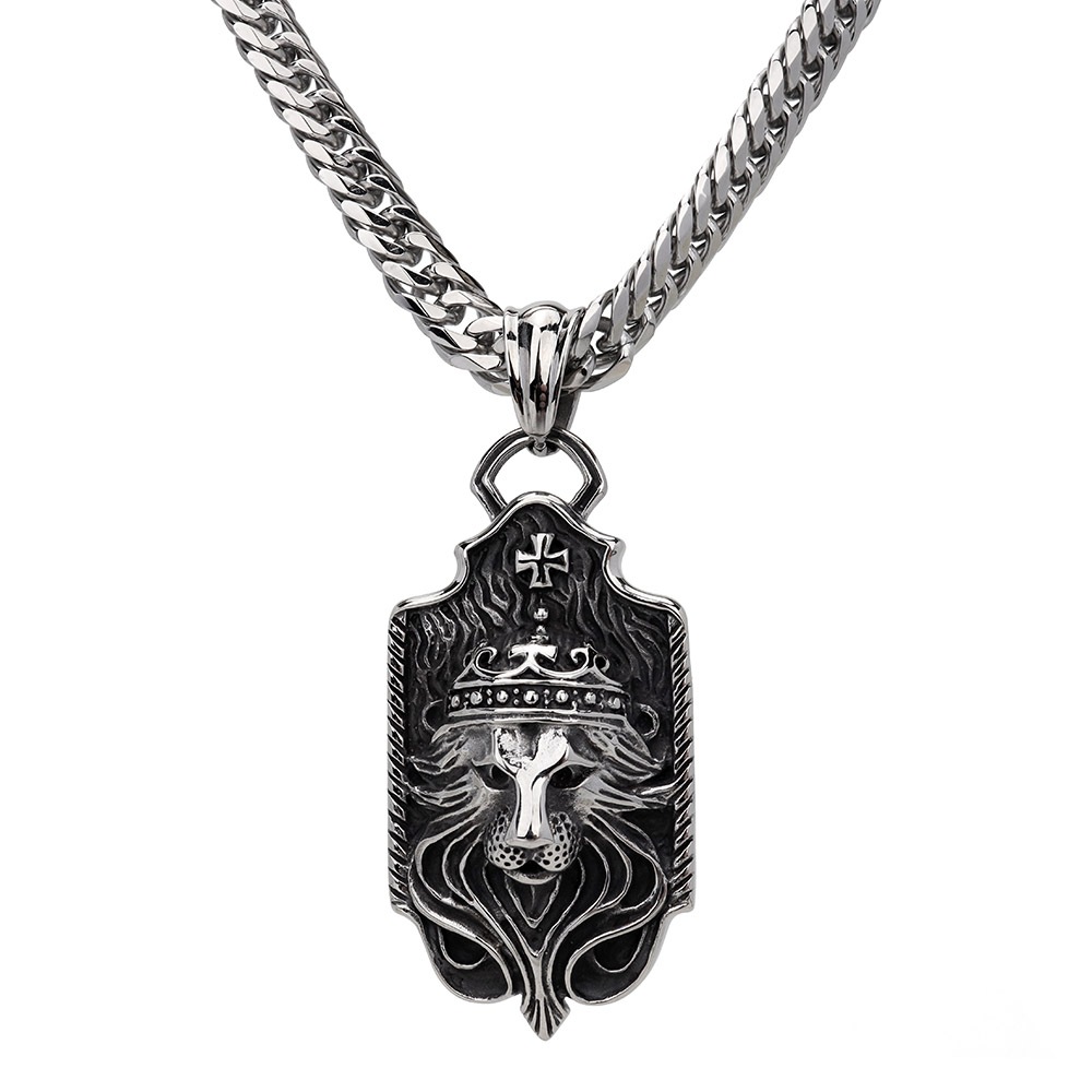 ステンレス ライオンエンブレムネックレス [n177]