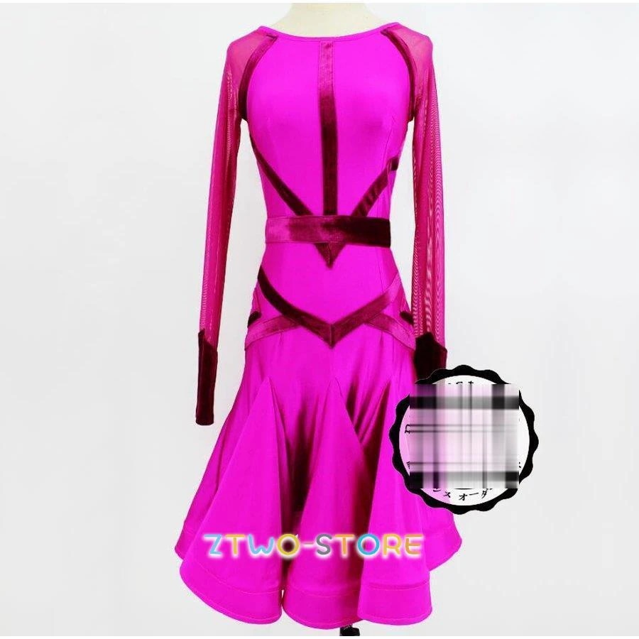 気高い 社交ダンスドレス　 ラテンドレス　モダンドレス　ロングスカート　ダンスウエア　競技　デモ　ダンス衣装　ワンピース オーダーメード　L53