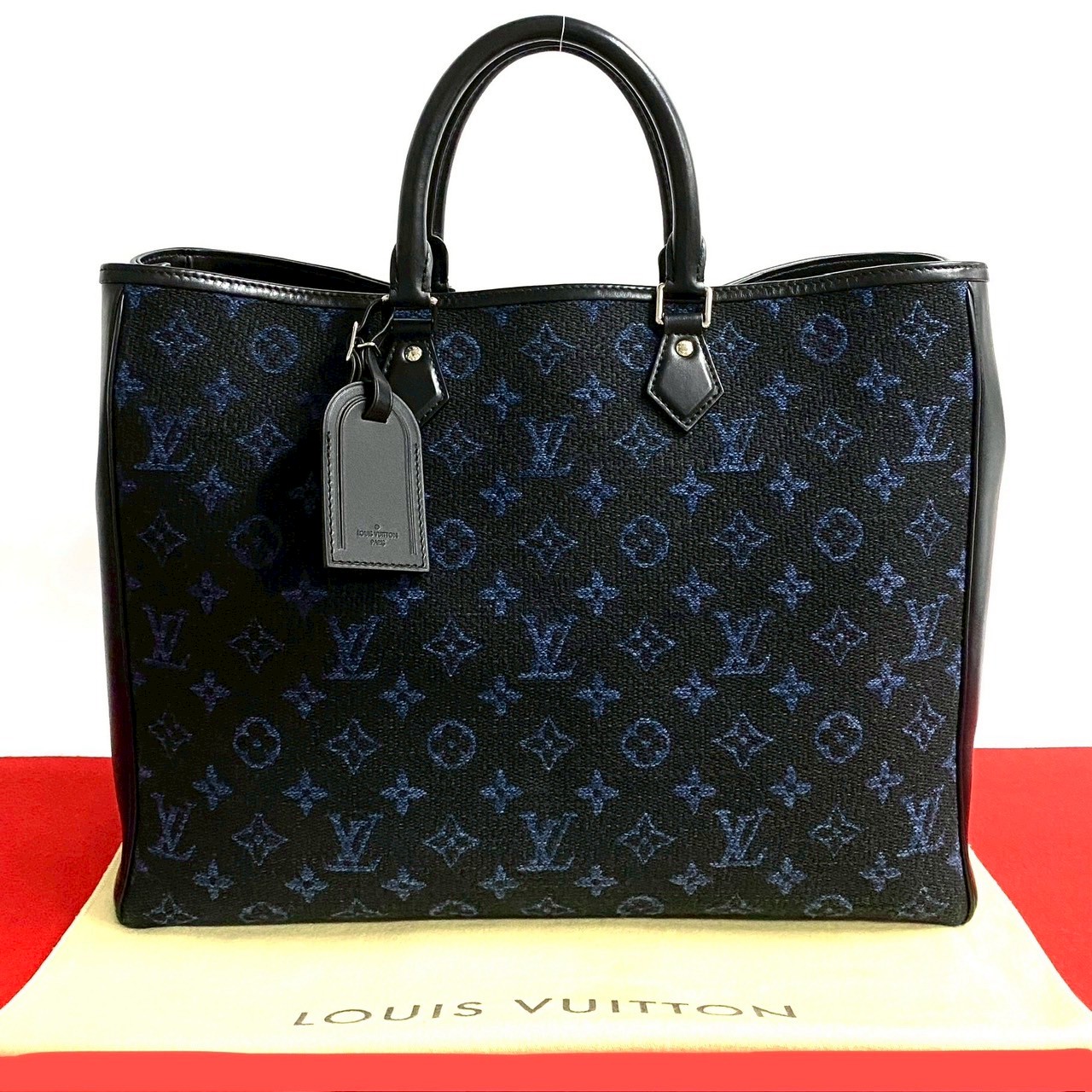 グランサック トート モノグラム ジャガードトートバッグ レザー ジャガード ブラック 38793