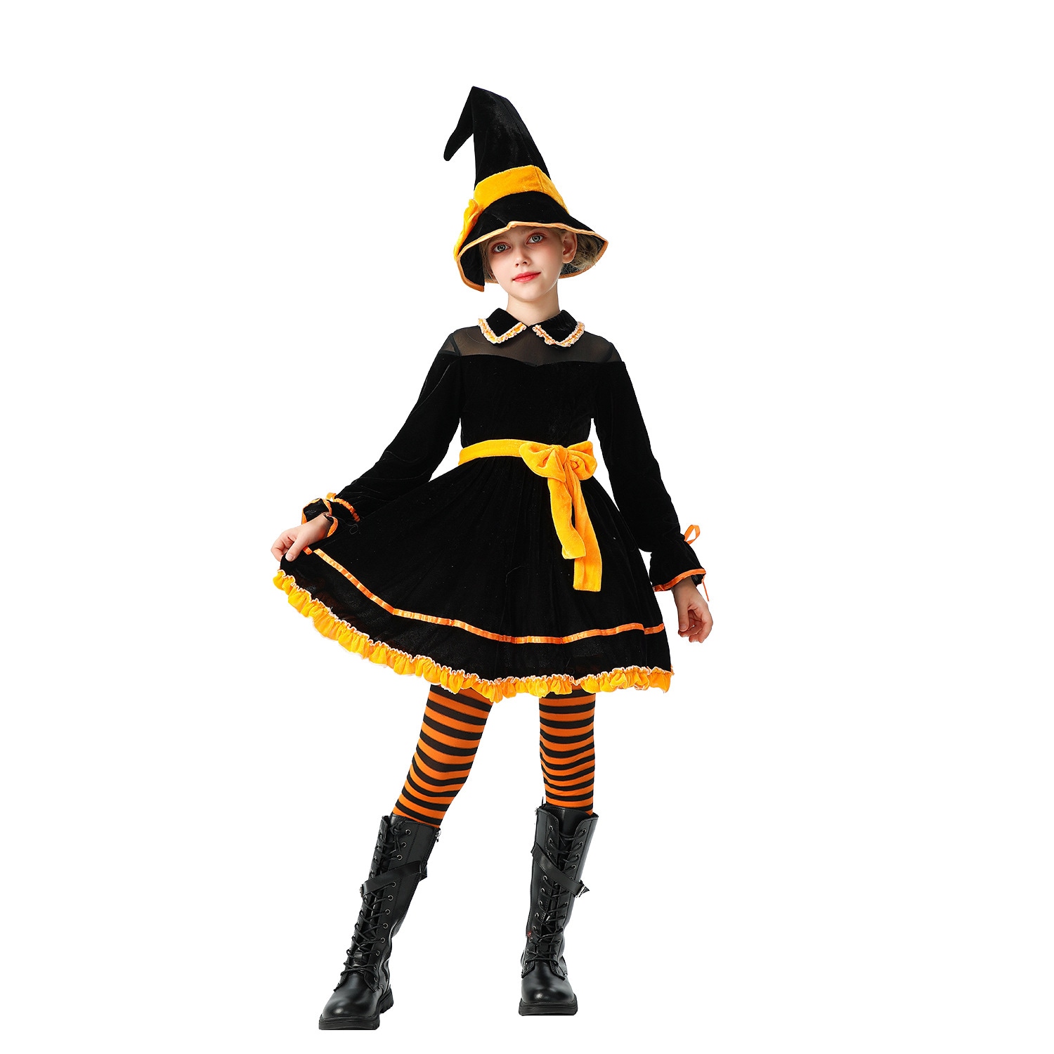 ヨーロッパとアメリカのハロウィンの子供用コスチュームカボチャの赤ちゃんの子供用コスチューム魔女のコスチュームカボチャのコスチューム面白いドレス