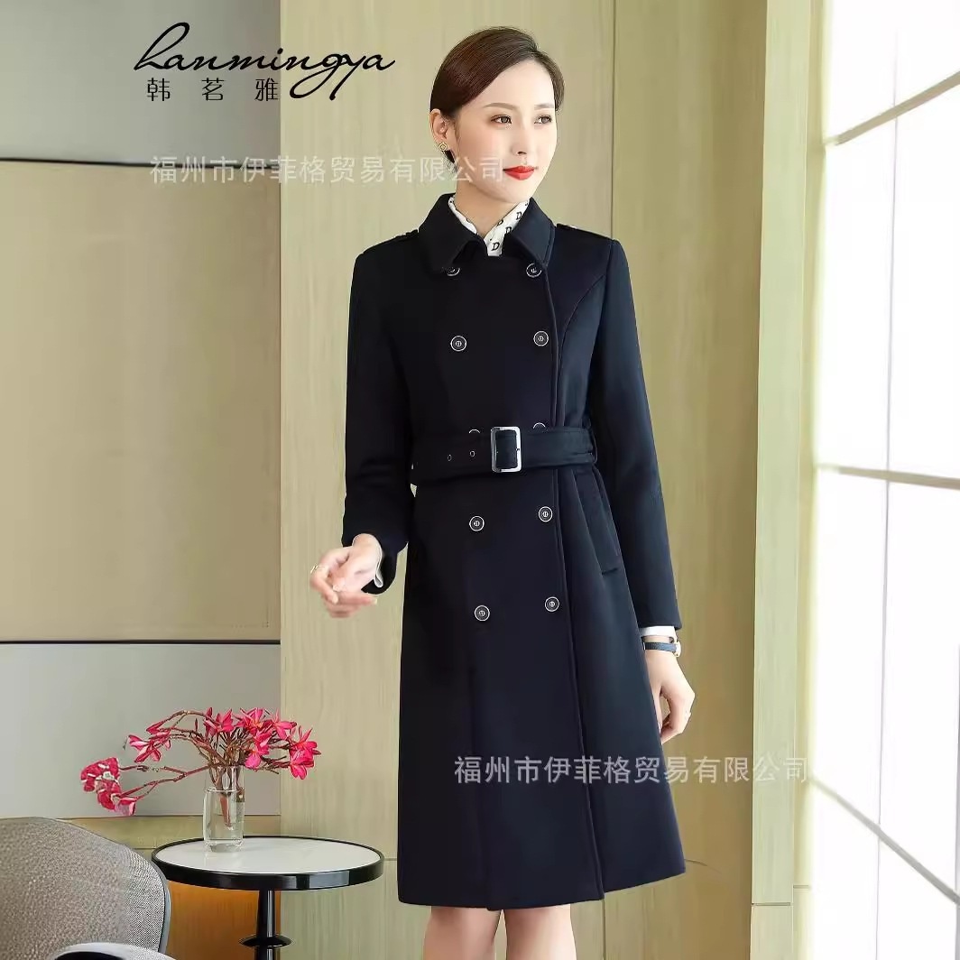 プロウールコート レディース 冬作業服 ウール ウール先生 スリム フロントコート オーバーオール ミドル丈