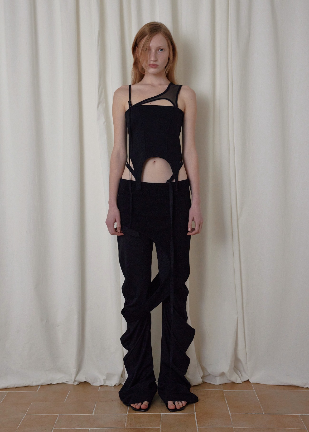 【bohemseo】 [4TH] CORSET MESH SLEEVELESS, BLACK 正規品