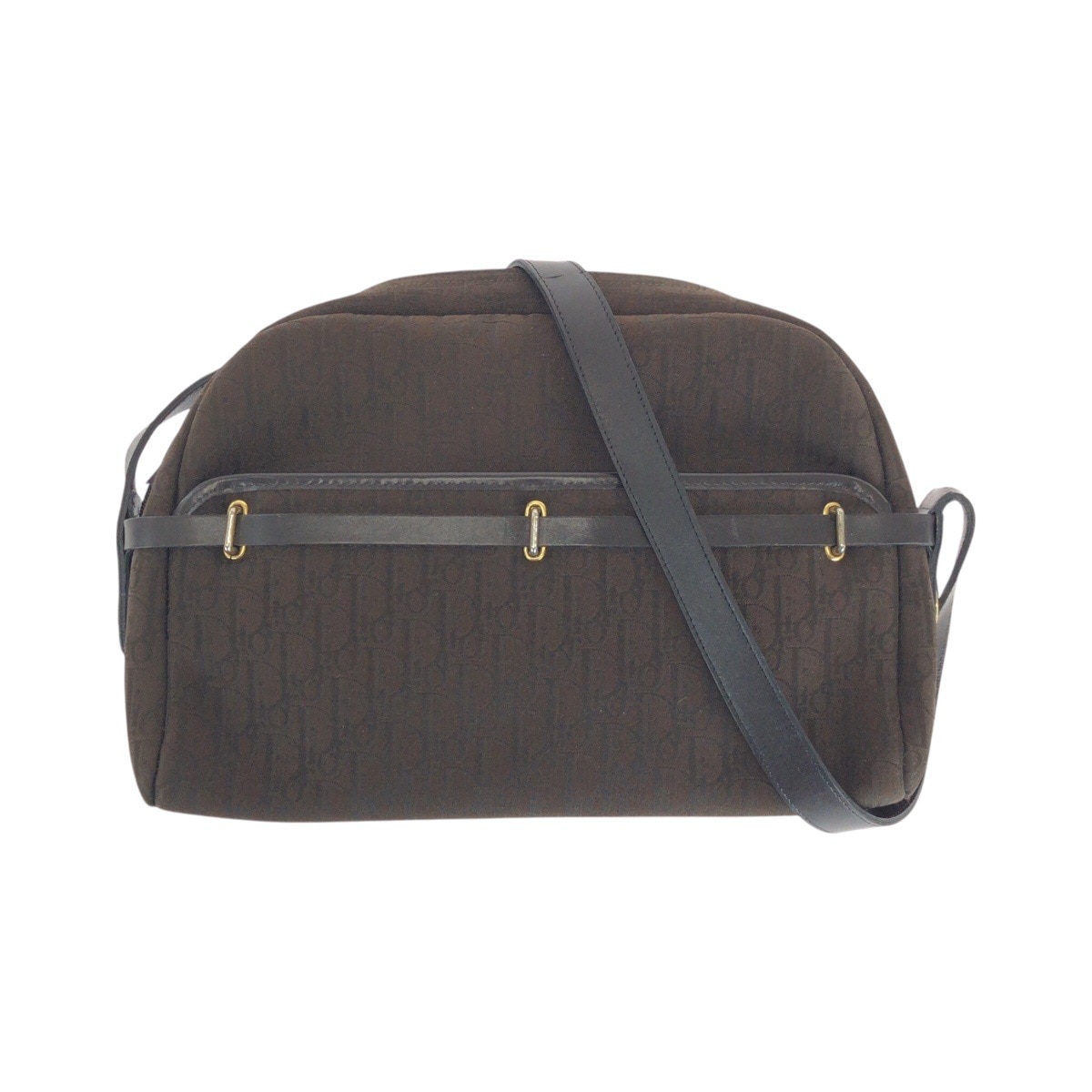 美品 ヴィンテージ トロッター ブラウン ゴールド金具 キャンバス ショルダーバッグ レディース 504833