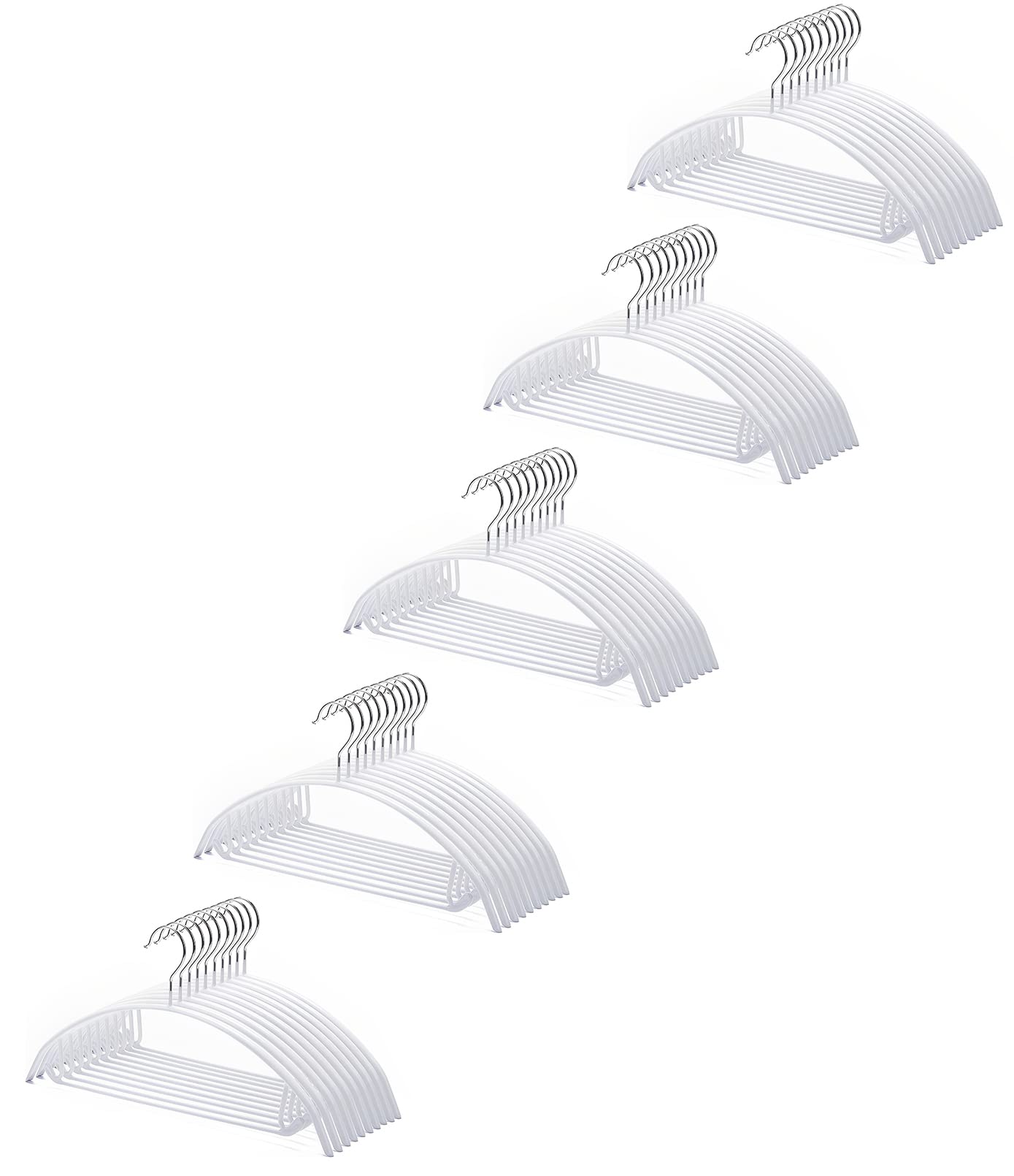 HOSUR ハンガー すべらない スーツハンガー ジャケットハンガー 50本組 ホワイト スリムタイプ 人体ハンガー 洗濯 収納ハンガー 衣類が滑り落ちない 型崩れ防止 跡がつかないハンガー