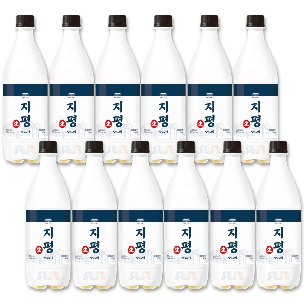 冷蔵発送 ジピョン 生マッコリ 750ml 12本セット / 韓国 砥平マッコリ