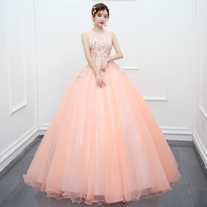 高品質 カラードレス パニエ付き ウエディングドレス ロングドレス パーティードレス 豪華 花嫁 礼服 結婚式 披露宴 謝恩会 二次会ドレス ピンク 7,477円