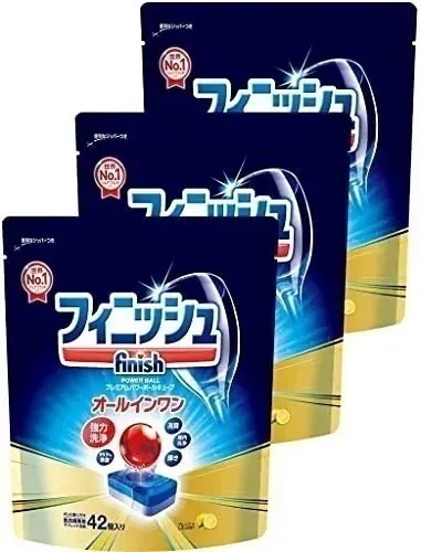 【まとめ買い】フィニッシュ 食洗機 洗剤 オールインワン プレミアム パワーボールキューブ 42個入 3袋