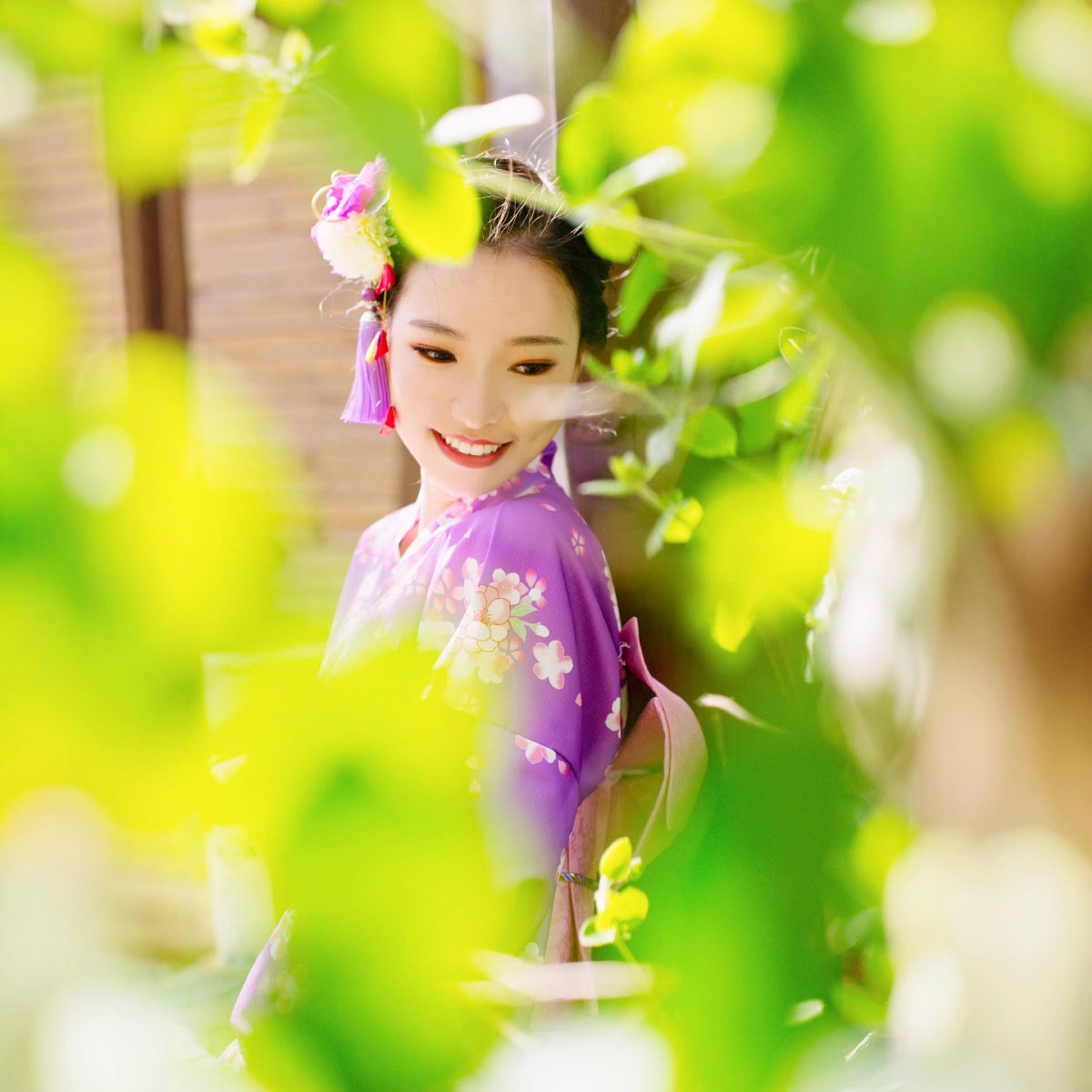 浴衣 桜着物女性 和風レトロ改良版着物女性 夏祭り 花火大会 文化祭 学園祭