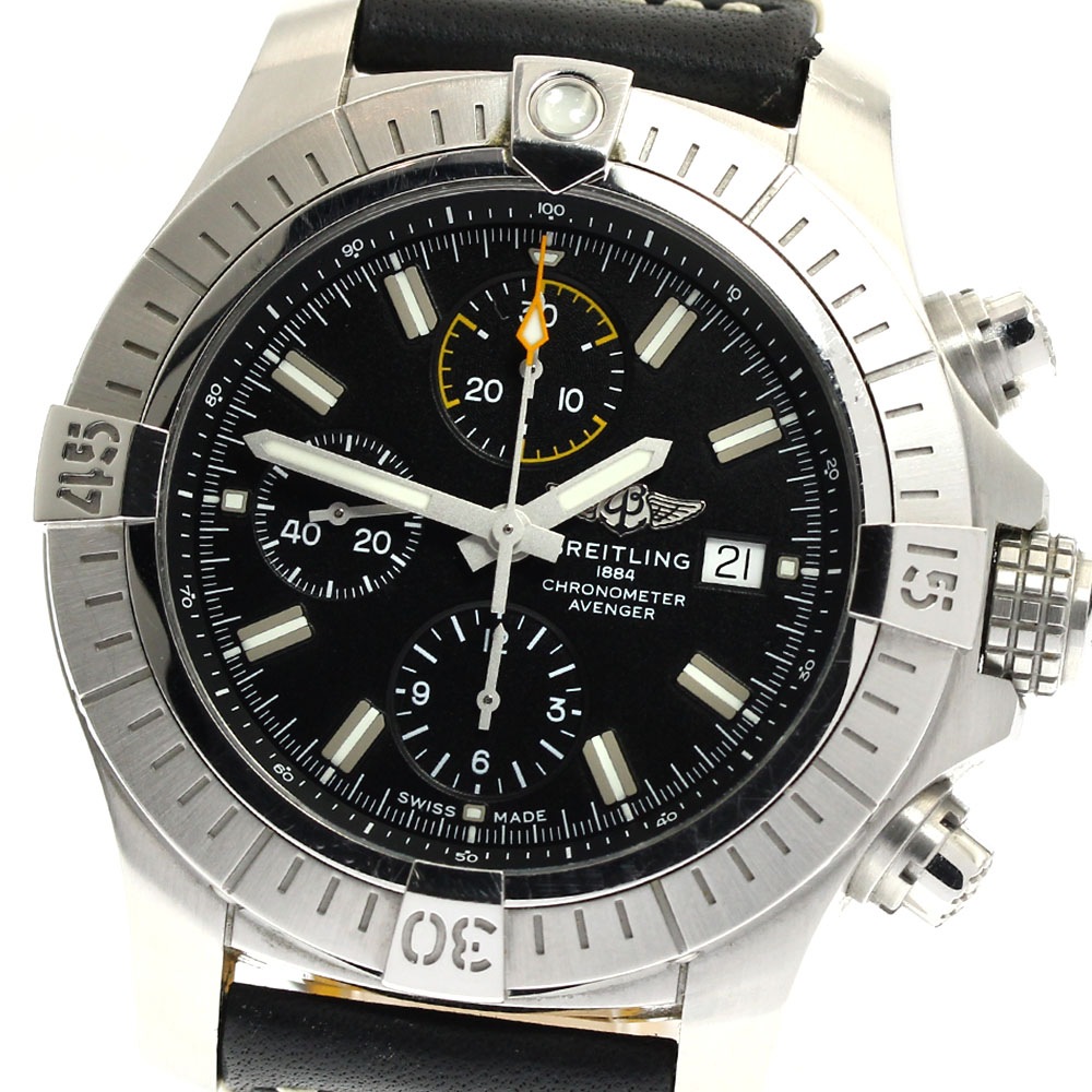 ブライトリング BREITLING A13317 アベンジャー クロノグラフ 45 自動巻き メンズ 保証書付き_884149【中古】