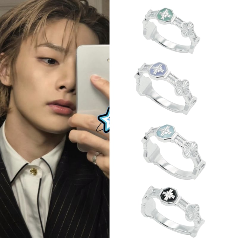 Stray kids着用】musee.art Cross angle flower miss ring