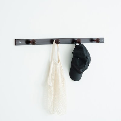 〔30本セット〕コートハンガー〔4玉〕 (ブラウン/茶) 幅85cm 壁掛けフック/木製(天然木)/北欧風/ウォールハンガー/コート掛け/帽子掛け/省スペース/業務用/完... 30本セット〕コートハンガー〔4玉〕 (ブラウン⁄茶) 幅85cm 壁掛けフック⁄