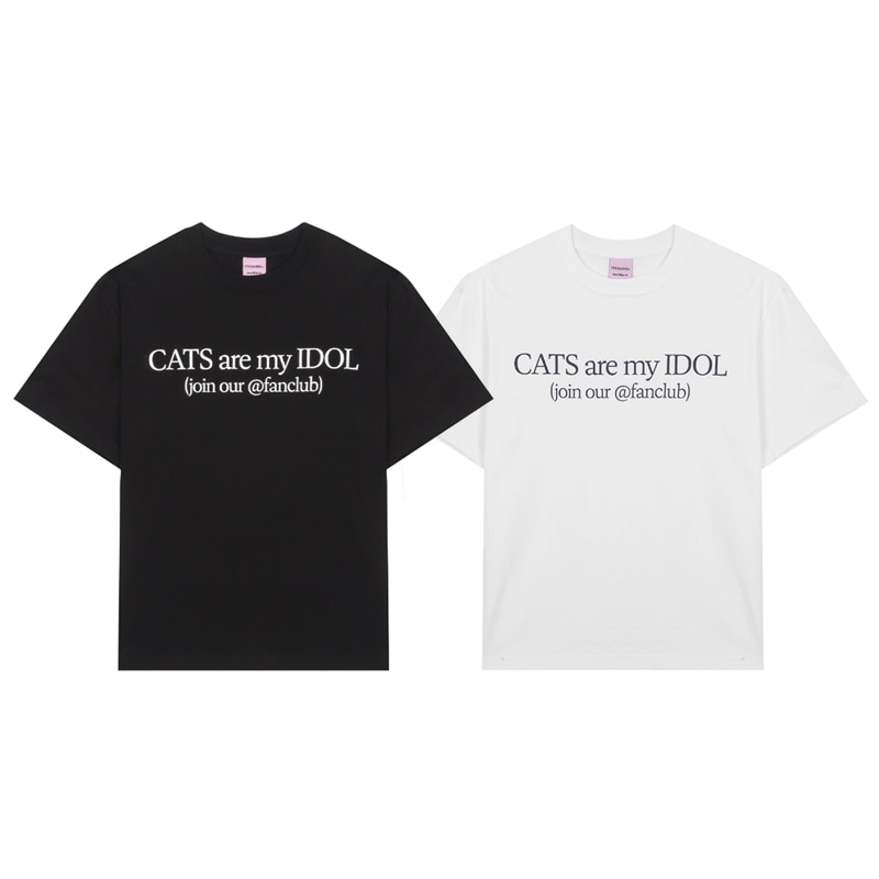 [NCT dram ジェミン 着用] CATS ARE MY IDOL 韓国 半袖 Tシャツ レディース メンズ 大きいサイズ ゆったり 黒 白 ロゴ 7,541円