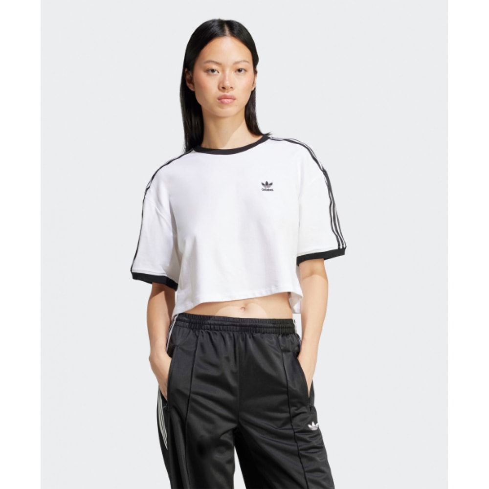 アディダス 3S ローズクロップTシャツ-ホワイト/JC8150