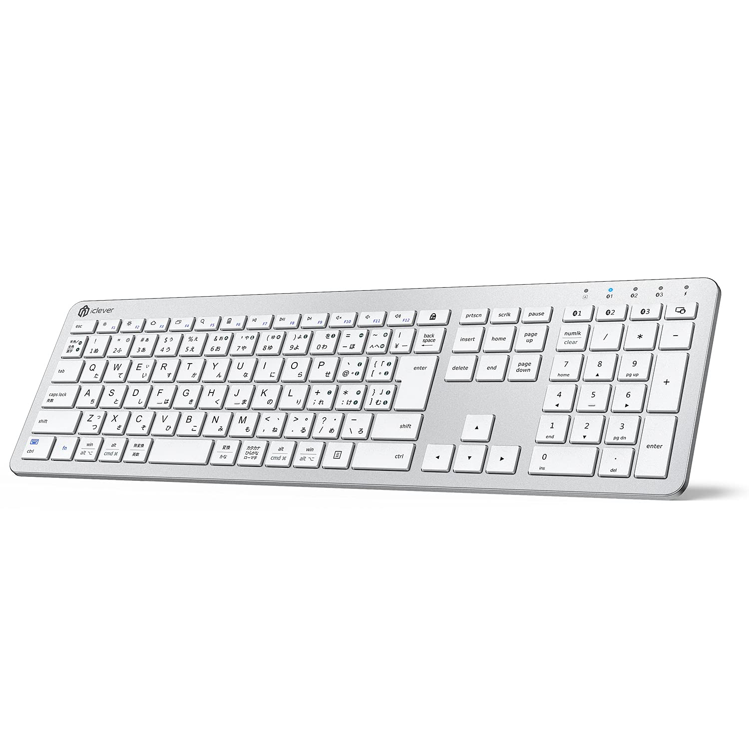 iClever Bluetooth ワイヤレス キーボード 日本語配列 フルサイズ マルチペアリング Type-C充電式 122h長時間稼働 パンタグラフ式 テンキー付き OS自動識別 日本語説明書付