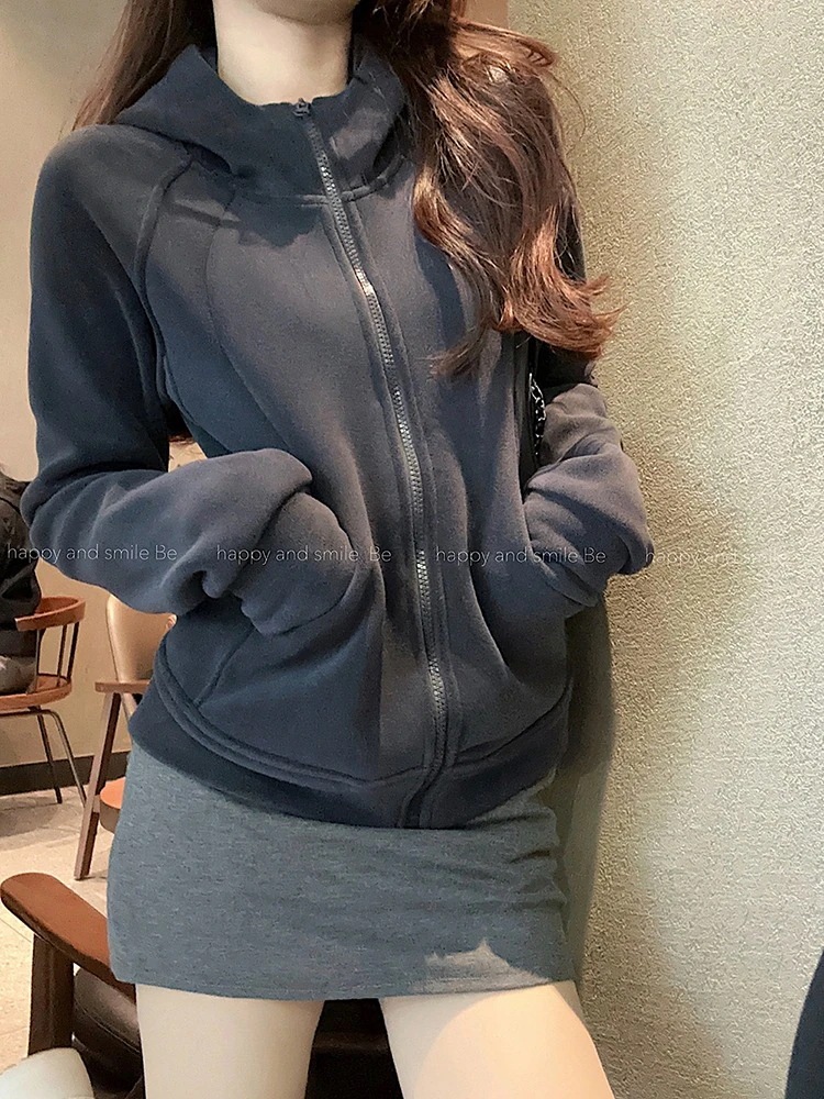 秋冬トップスかわいいパーカー裹起毛フード付き韓国風長袖細見え白黒おしゃれレトロチャッシルエット甘め大人っぽ韓国フルサイズファッション系ルーズレディースお出かけ学生通学トラック羽織り 4,644円