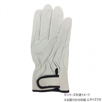 小野商事 エース 豚床革手袋 マジックテープ アテ付 10双組 LLサイズ AG547-10P