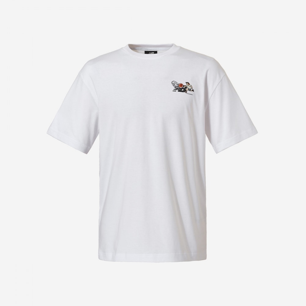 ニューバランス NB ボーイ バスケットボール レタリング 半袖Tシャツ NBNEFB1543-(10)ホワイト