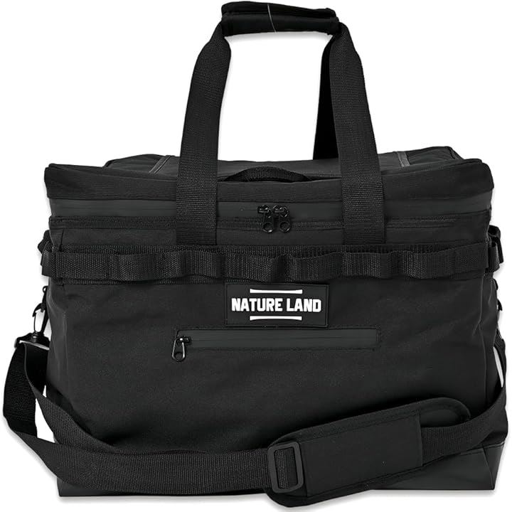 キャンプインストラクター推薦 クーラーボックス 大容量 35L ソフトクーラーボックス 保冷バッグ 保温 ソフトタイプ 軽量 レジャー 折り畳み収納可能 NATURE( ブラック)