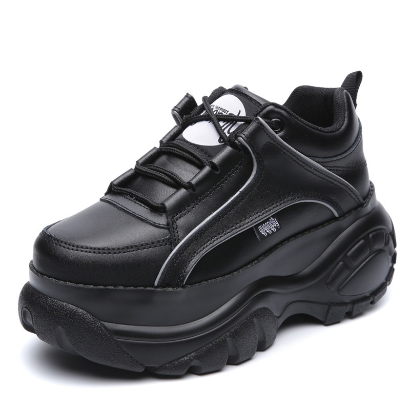 女性用厚底欧米スポーツシューズキャラメルミルクティーカラーダッド厚底シューズカジュアルインナー高め白靴