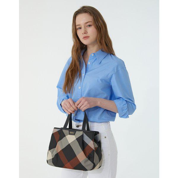 [25SS] [定番商品] ブラックチェックレザーハンドバッグWCBA5E687BK