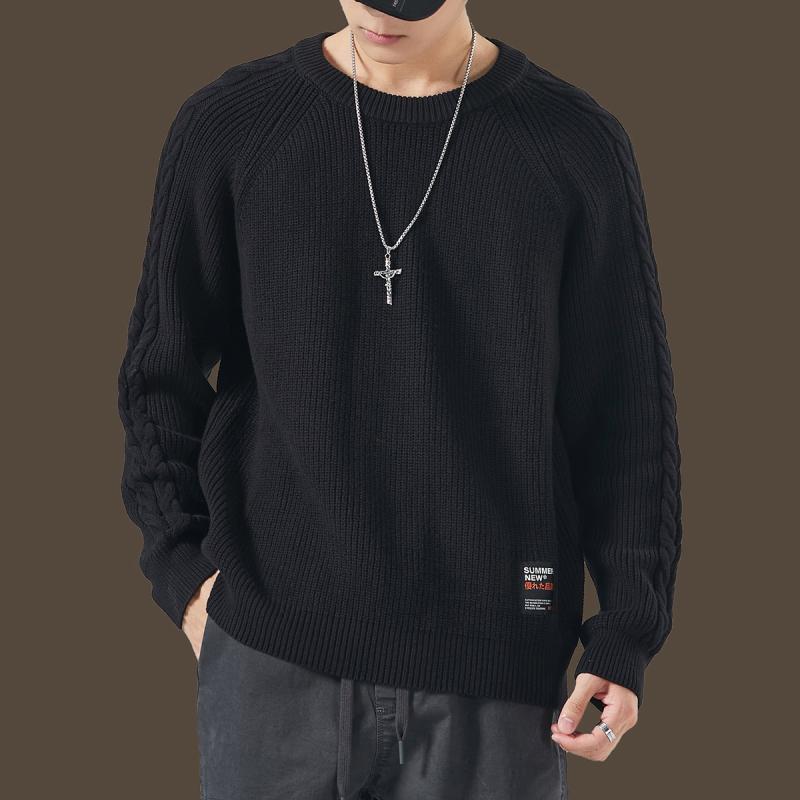 メンズ 服 シンプル ファッション オシャレ 大人 かっこいい 大きいサイズ ストリート 紳士服 春 セーター ラウンドネック カジュアル アメリカン ジャケット