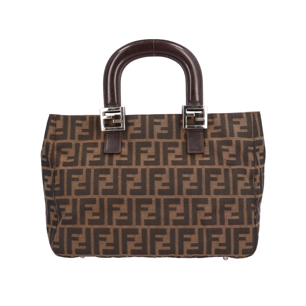 フェンディ ズッカ ハンドバッグ キャンバス 26329 ブラウン FENDI 中古