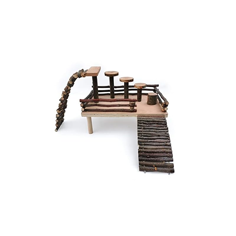 Wooden Teether 小動物おもちゃ 天然木製 ハムスター あそび道具 小型ペットおもちゃ モルモット ハリネズミ リス 遊具 ストレス解消 運動不足解消 噛むおもちゃ