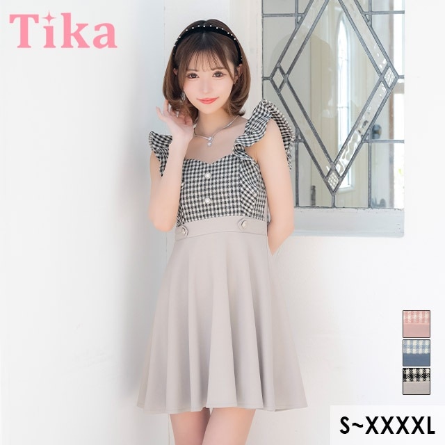 【即日発送】キャバ ドレス 2way オフショルダー ギンガムチェック ミニ フレア ワンピース S～XXXXLサイズ フリル袖 大きいサイズ セクシー キャバドレス キャバ嬢 キャバクラ クラブ ラ