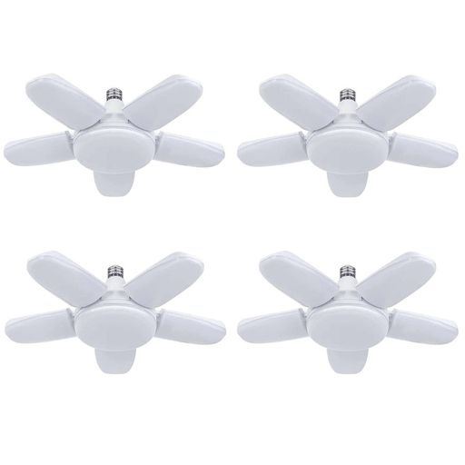 ガレージライト LED 100W 4個セット 工事用ライト 6500K 10000LM E26 ペンダントライト LED電球 昼白色 天井照明 ダイニング 折りたたみ式 高輝度 工事不要 角度調節可能