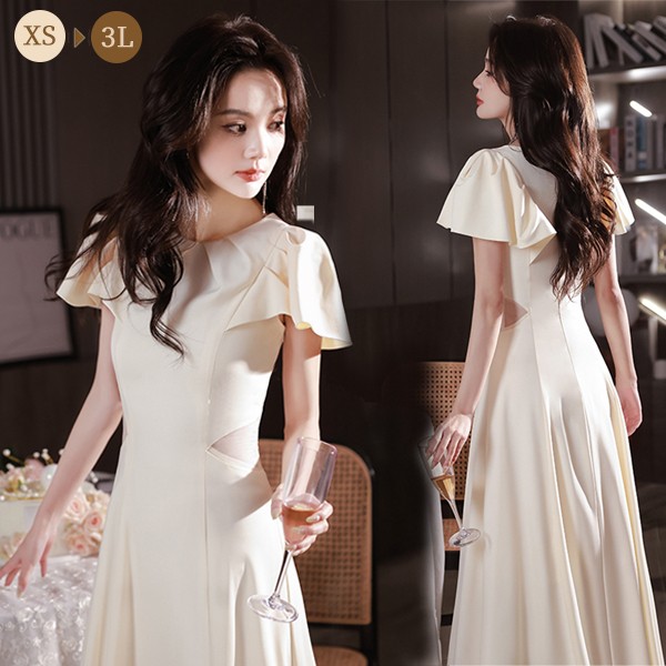 ドレス 大人 ピアノ 発表会 ミモレ丈ドレス 演奏会 結婚式 母親 パーティードレス ミモレ丈 ワンピース フォーマルドレス イブニングドレス 20代 30代 40代 大きめ 親族 袖あり 成人式 同