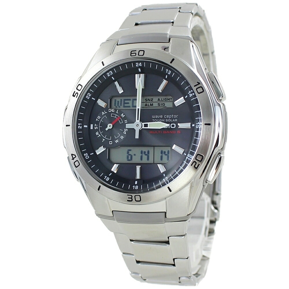 電波腕時計 おすすめ ソーラー カシオ ウェーブ セプター 電波ソーラー腕時計 メンズ 腕時計 手表 見やすい 文字盤 レジャー用 防水 釣り アウトドア キャンプ 試験 受験 海外旅行　仕事用 普段