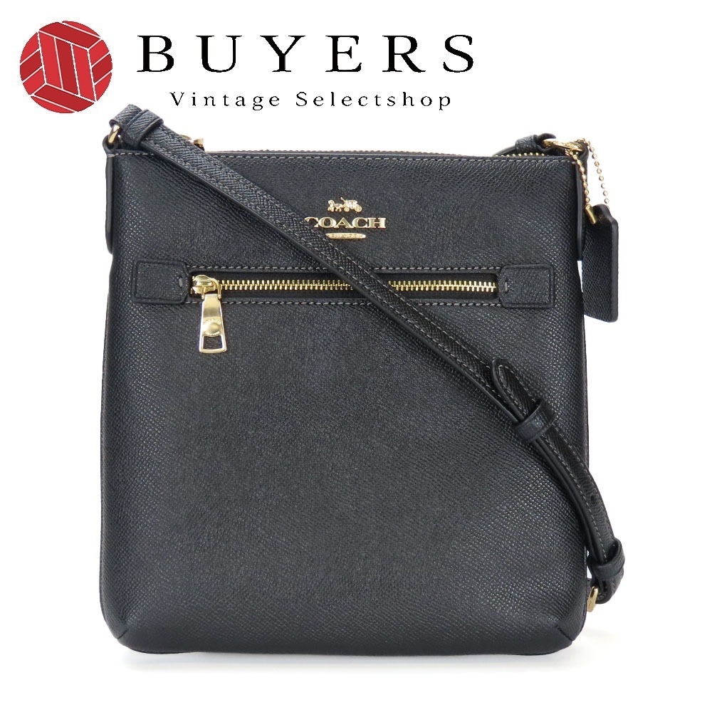 中古 ショルダーバッグ CE871 レザー ブラック ゴールド金具 斜め掛け ポシェット レディース 女性