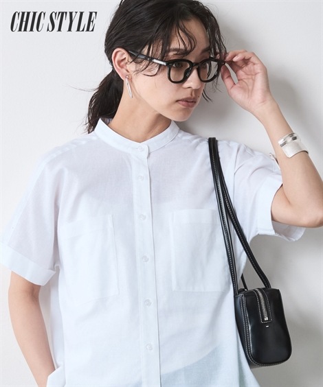 シャツ・ブラウス 綿麻チュニックシャツ 大きいサイズ有 シックスタイル