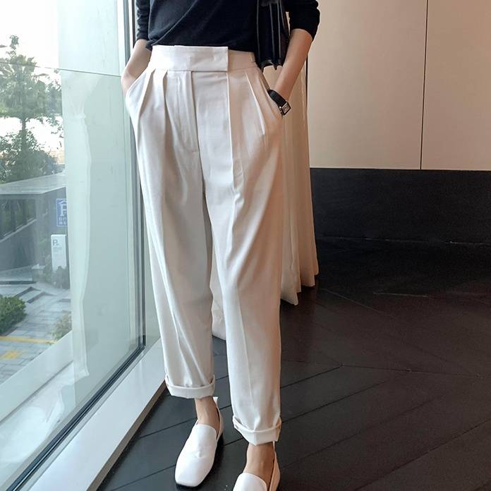 2color レディース ボトムス ロングパンツ テーパードパンツ クロップドパンツ ストレート ス