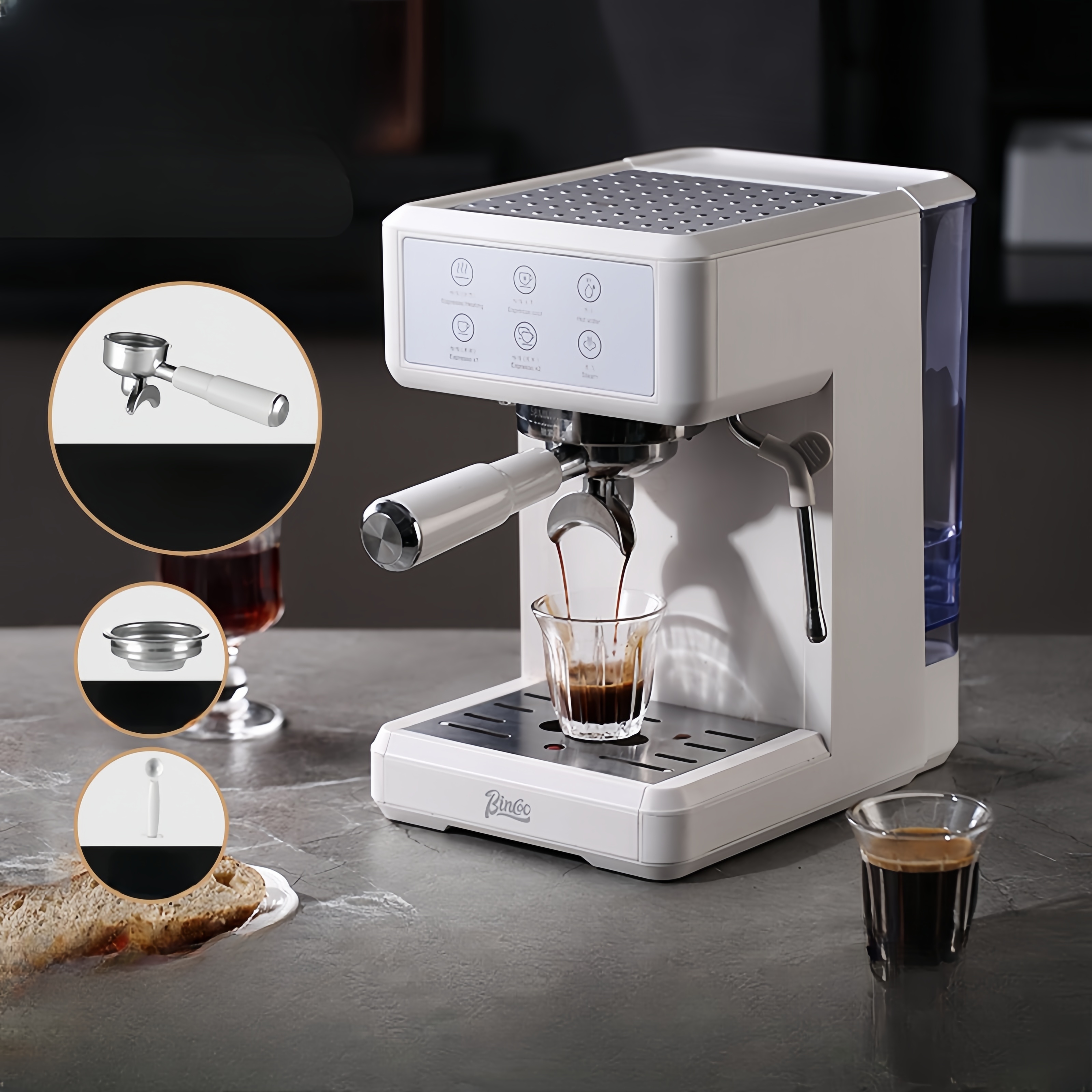 イタリア式コーヒーマシン高圧抽出濃縮小型家庭用冷抽出ミルク泡半商用自動58 MM