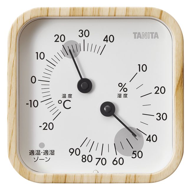 （まとめ買い）アナログ温湿度計 木目調 ホワイトウッド TT-590-WH [x3]