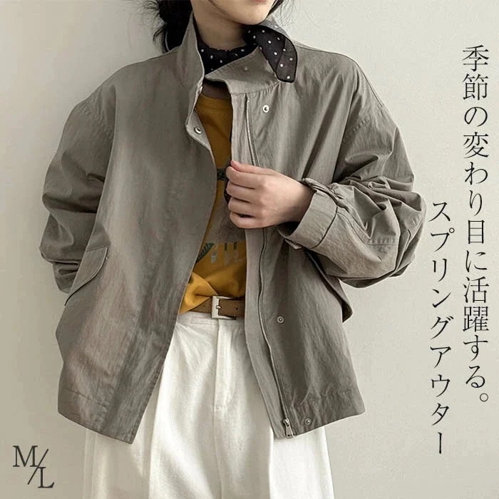 トレンチコート レディース 春 秋 スタンドカラー コート ジャケット ショート丈 羽織り スプリングコート ショート ジャケット 大きいサイズ 上着 コート ショート丈 アウター 通勤 カジュアル