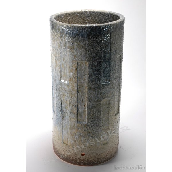 窯変面取傘立　（信楽焼き・陶器・傘立て・梅雨・雨・玄関・収納・B038-07）