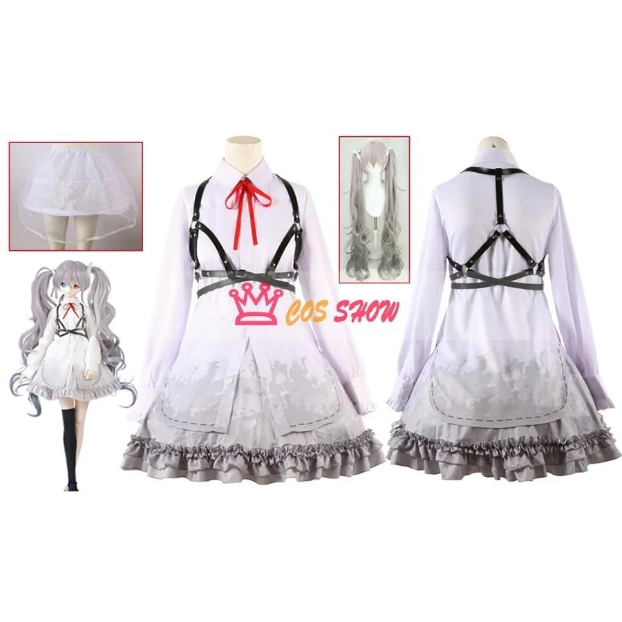 人気商品N0.1 プロジェクトセカイ カラフルステージプロセカ 25時 ナイトコードで 白ミク コスプレ衣装 靴下付きcosplay 仮装 オーダーメイド製作可能 イベント ハロウィン