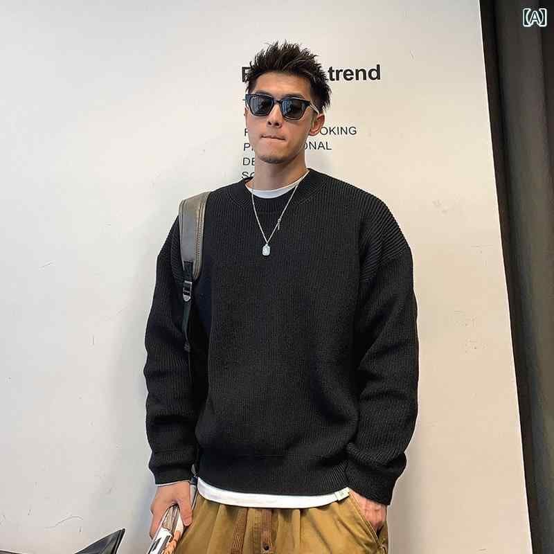 メンズ 秋冬 長袖 厚手 ニット トップス セーター レイヤード カジュアル おしゃれ 普段使い 着やい 動きやい 快適 レジャー アウトドア ワーク