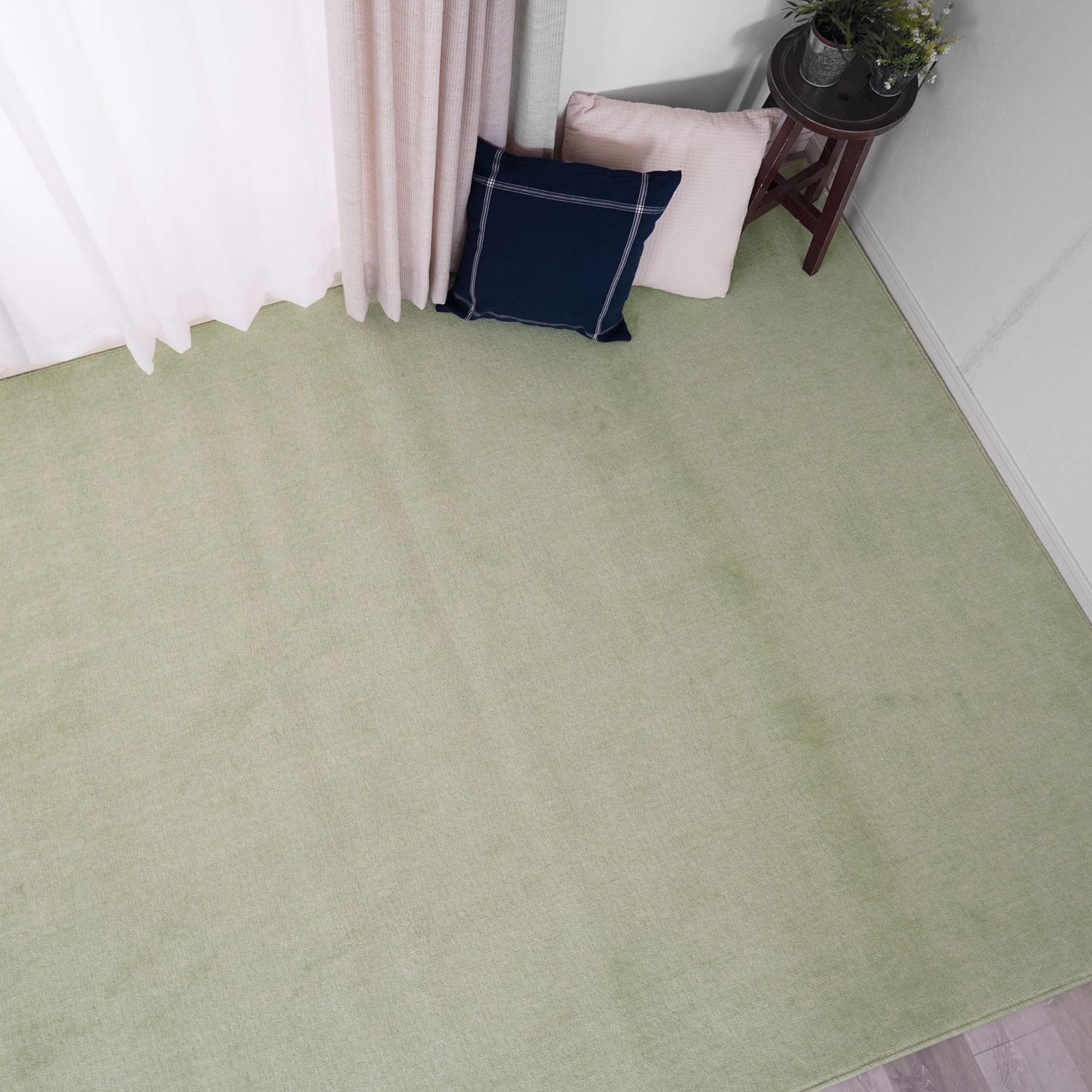 スミノエ(Suminoe) オーダーラグ グリーン 幅105cm×長さ50cm 防ダニ ミストタッチカットパイル