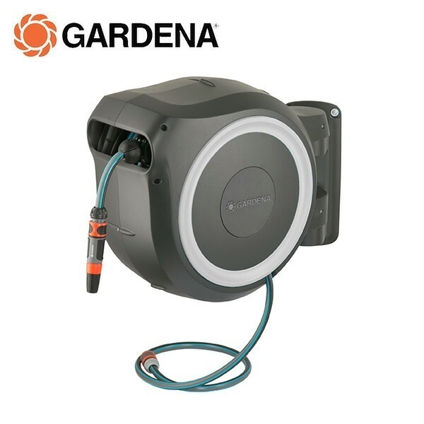 壁掛用 自動巻取り ホースボックス XL RollUp 970474301 シルバー/ホワイト